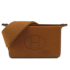 Hermes Vide Poche Fauve Silver Barenia Shoulder Bag
