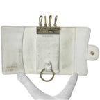 Chanel 4 Key Case White Quilted Leather Key Holder — view 3