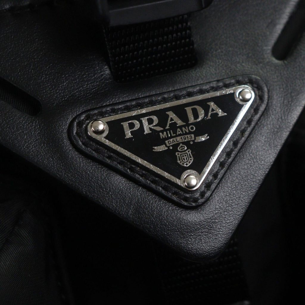 Prada Nylon Leather Re-Nylon Triangle Logo Triangular Plate Messenger Shoulder Bag Book — view 7