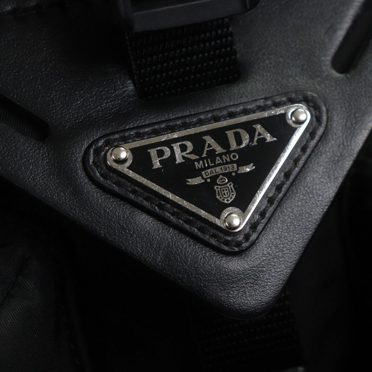Prada Nylon Leather Re-Nylon Triangle Logo Triangular Plate Messenger Shoulder Bag Book — view 7