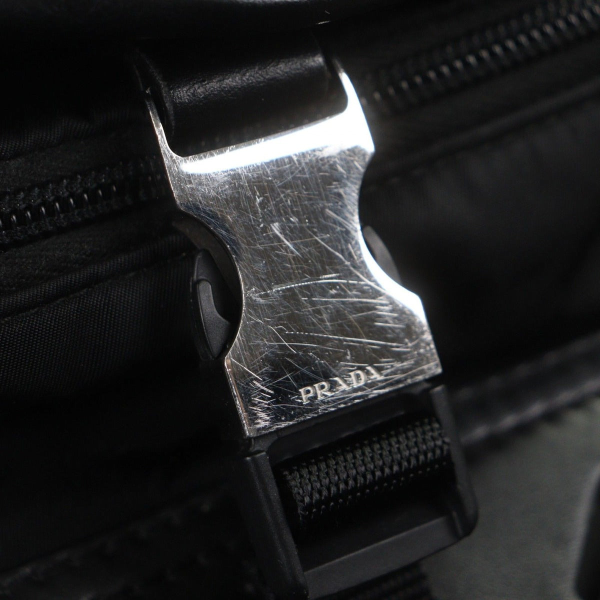 Prada Nylon Leather Re-Nylon Triangle Logo Triangular Plate Messenger Shoulder Bag Book — view 9