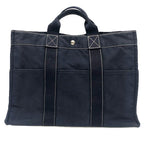 Hermes Sac Deauville MM Tote Canvas Navy
