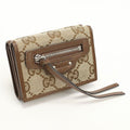 Gucci Compact Wallet GG Canvas Trifold Beige