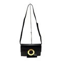 Celine Circle Logo Leather Shoulder Bag Vintage M13 Black