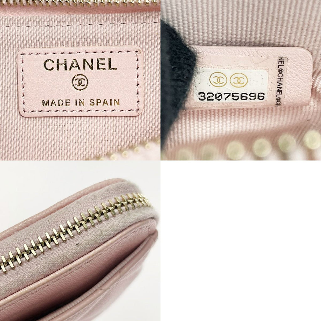 Chanel Quilted Pink Coin Case Purse Caviar Leather Gold Hardware — view 6