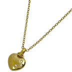 Christian Dior Logo Rhinestone Necklace Heart Motif GP