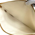Celine Clutch Bag Second Large Pouch Handbag Logo Canvas Leather Ivory — view 6
