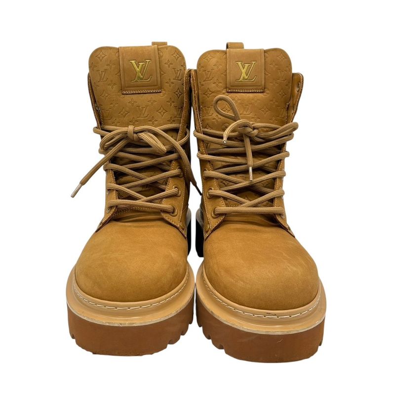 Louis Vuitton Boots Ranger Ankle Beige Monogram Shoes Size 3151 — view 2