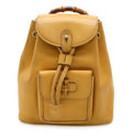Gucci Bamboo Backpack Shoulder Bag Leather Beige Light Brown 003