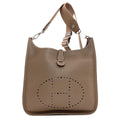 Hermes Evelyne 3 PM Etoupe Silver Shoulder Bag Taurillon