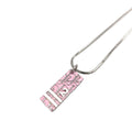 Dior Trotter Metal Enamel Silver Pink Necklace