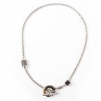 Hermes Meli Melo H Logo Pendant Necklace Silver Black — view 2