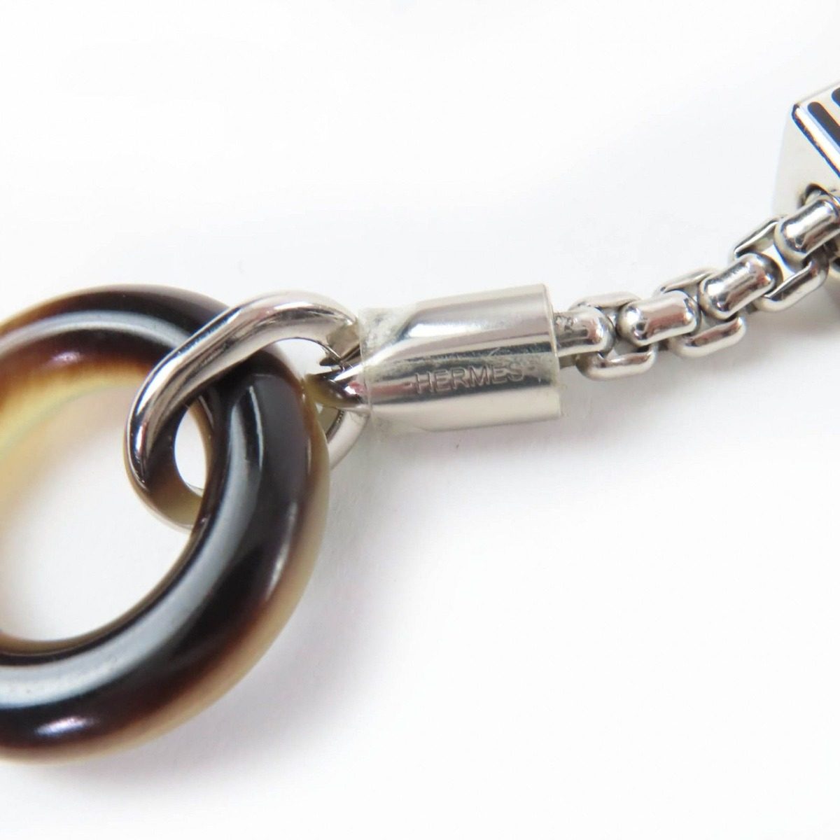 Hermes Meli Melo H Logo Pendant Necklace Silver Black — view 8