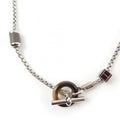 Hermes Meli Melo H Logo Pendant Necklace Silver Black