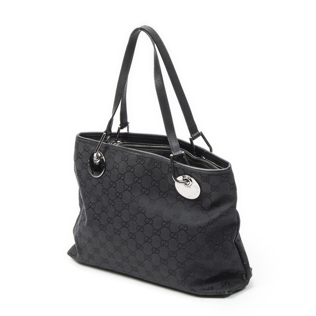 Gucci Small Eclipse Black GG Canvas Shoulder Bag — view 2