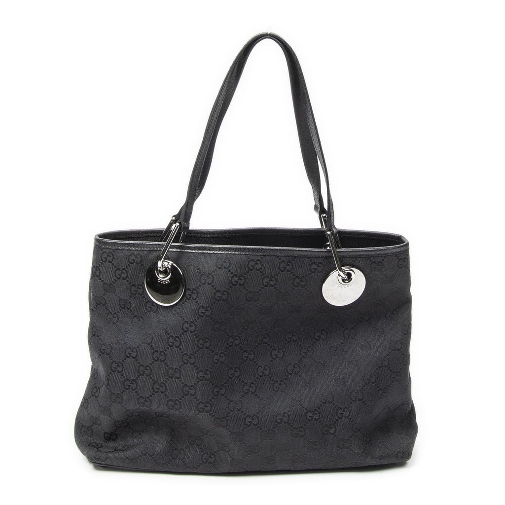 Gucci Small Eclipse Black GG Canvas Shoulder Bag — view 5