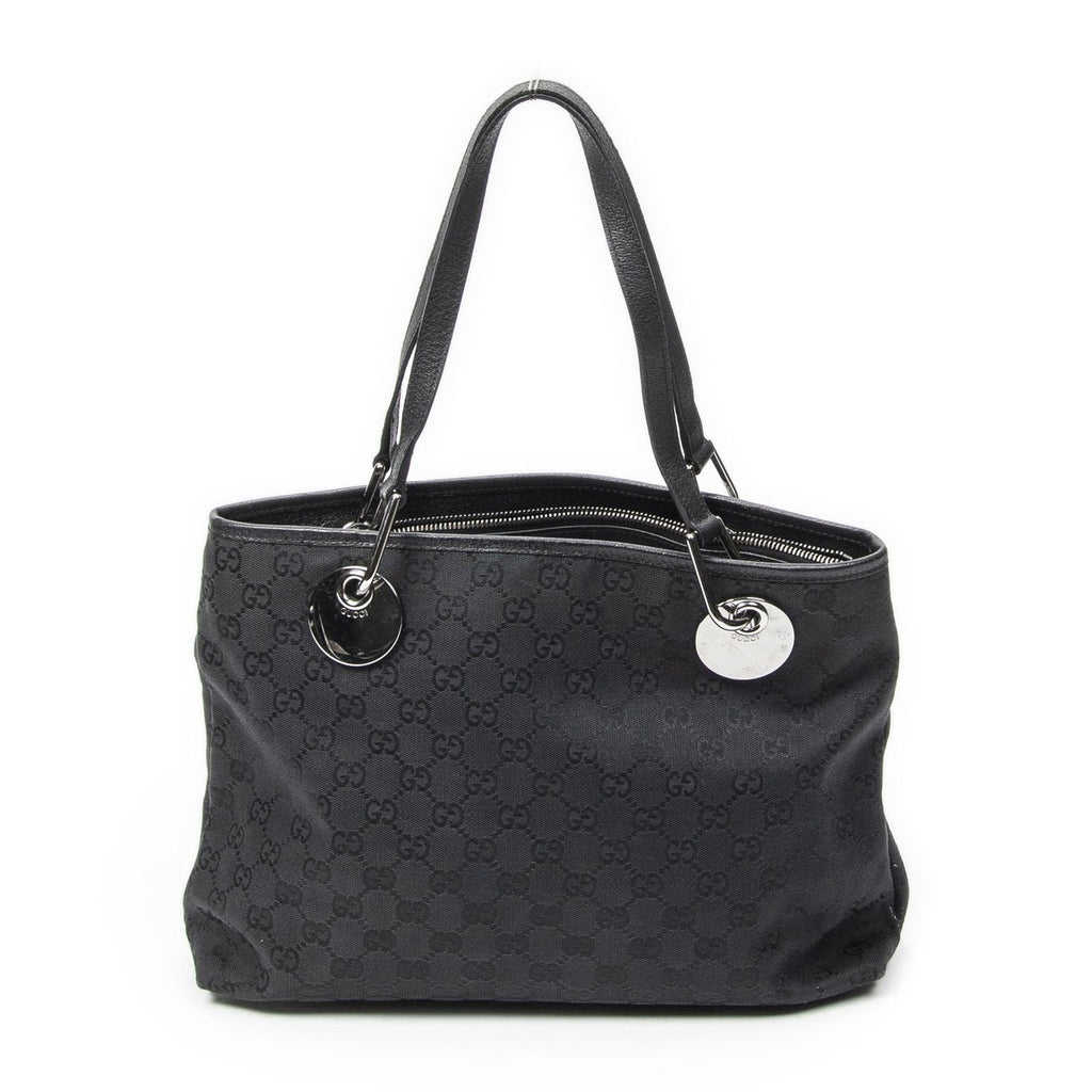 Gucci Small Eclipse Black GG Canvas Shoulder Bag
