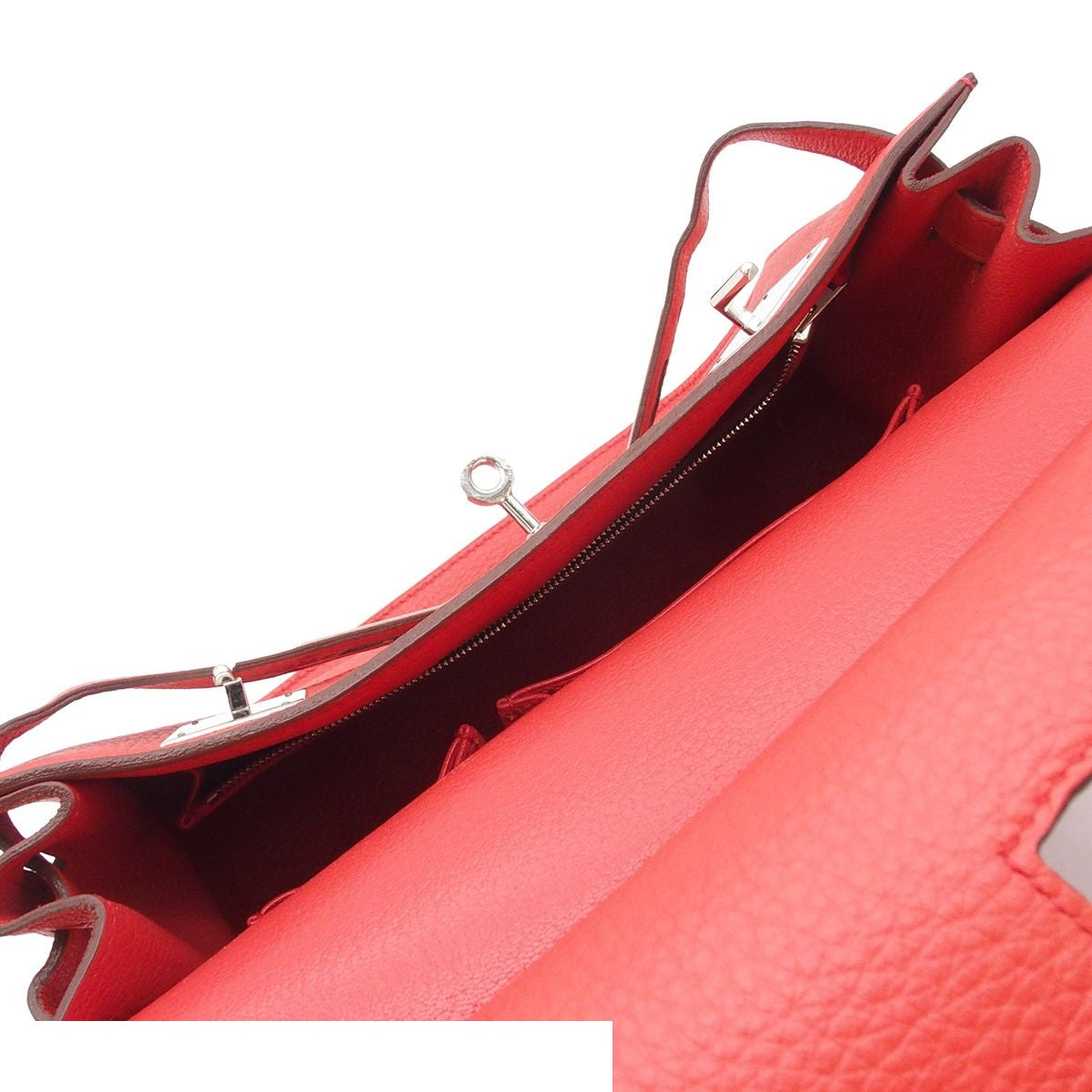 Hermes Jypsiere 28 Bougainvillea Silver Taurillon Clemence Shoulder Bag — view 5