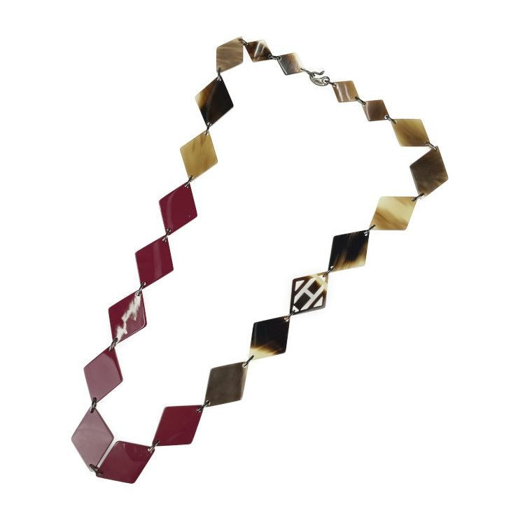 Hermes Deva Necklace Brown Bordeaux Buffalo Horn — view 2