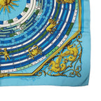 Hermes Carre 90 Scarf DIES ET HORE Astrology 100% Silk Blue Cleaned — view 5