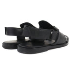 Hermes Giacomo Logo Ankle Strap Leather Comfort Sandals Black — view 7