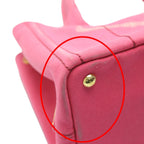 Prada 1 Bg439 Cotton Canvas Tote Bag Canapa Mini Pink — view 7