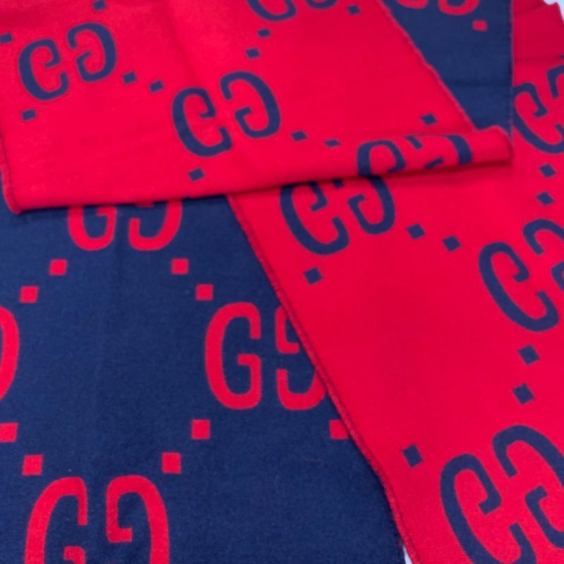 Gucci Scarf GG Jacquard Wool Silk 3074 — view 2