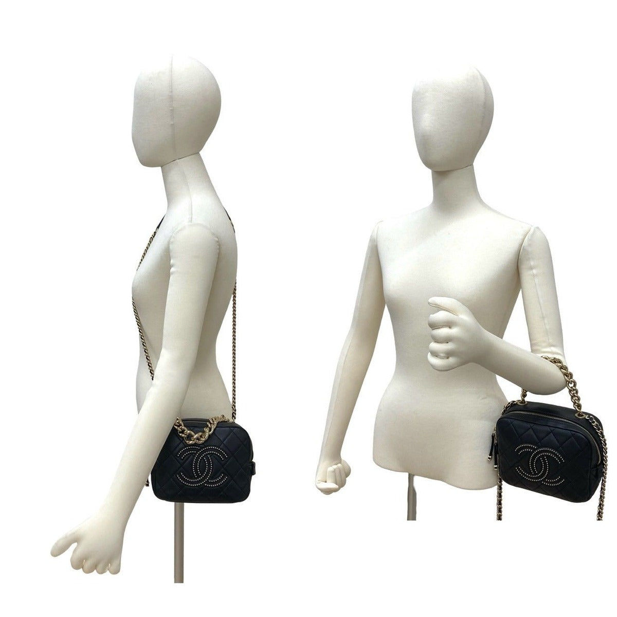 Chanel Quilted Coco Studs Leather 2-Way Handbag — view 2