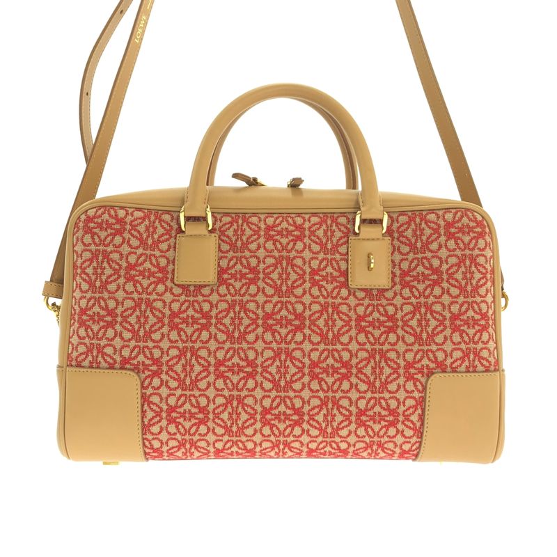 Loewe Amazona 28 Anagram Jacquard 2-Way Shoulder Bag Beige Red — view 4