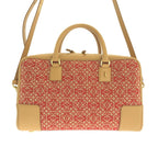 Loewe Amazona 28 Anagram Jacquard 2-Way Shoulder Bag Beige Red — view 4