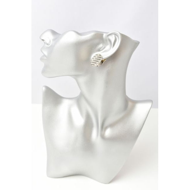 Chanel Earrings Accessories Logo Print Round Plate Silver — view 2