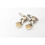 Chanel Earrings Accessories Logo Print Round Plate Silver — view 5