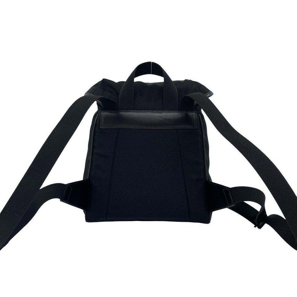 Gucci Log Nylon Leather Drawstring Mini Backpack Black — view 3