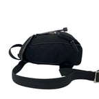Gucci Log Nylon Leather Drawstring Mini Backpack Black — view 5