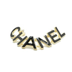 Chanel Brooch Corsage Gold Black Pin Logo