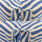 Hermes Striped Cotton Ivory Blue Pouch 0453 — view 4