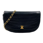 Chanel Half Moon Unknown Lambskin Black Shoulder Bag Gold