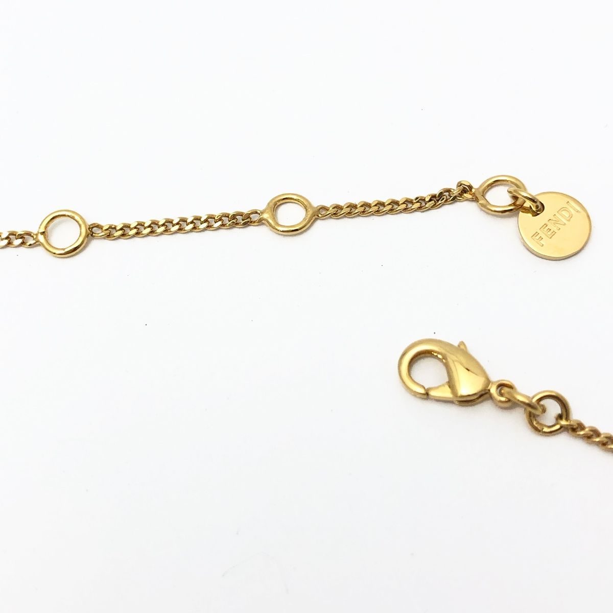 Fendi Logo Necklace Graffiti Zircon Gold — view 5