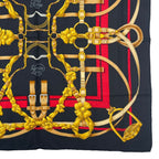 Hermes Scarf Silk Carre 90 Grand Manege Detail Black — view 5