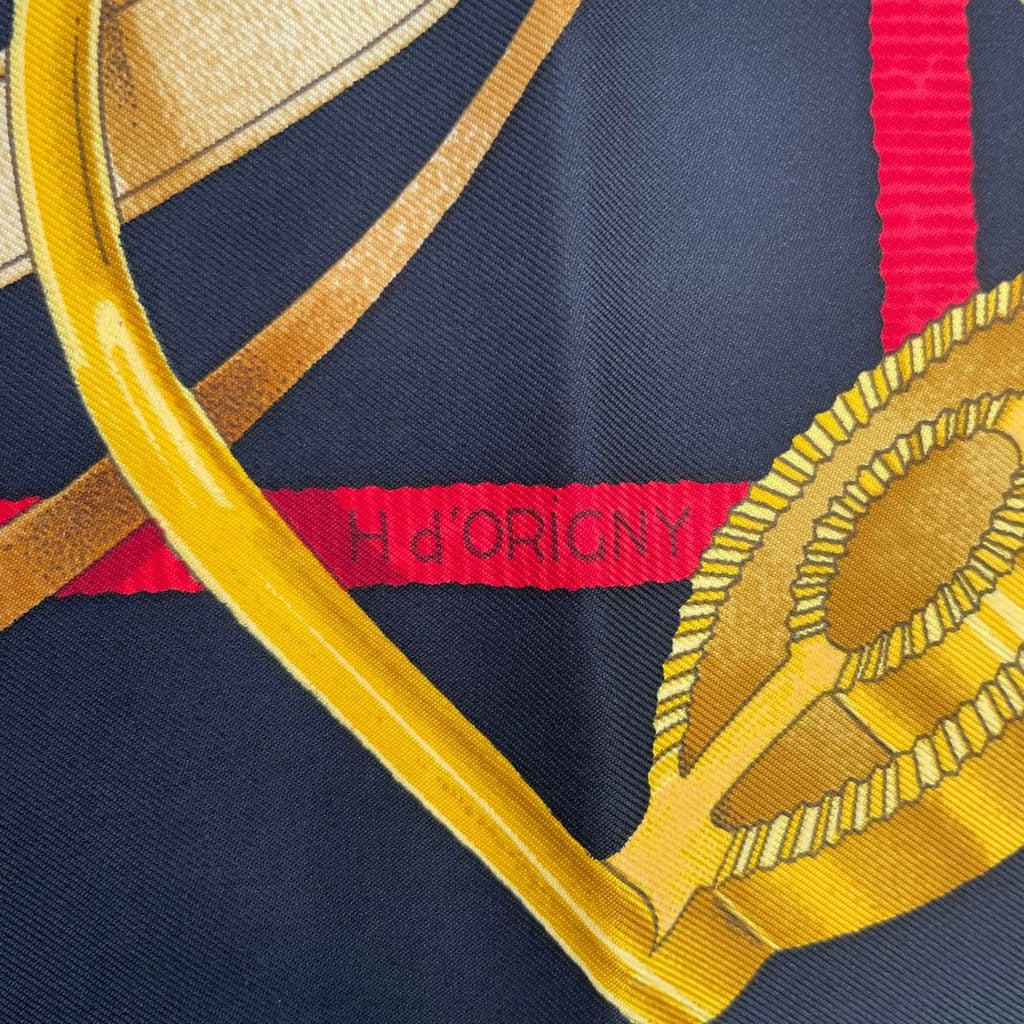 Hermes Scarf Silk Carre 90 Grand Manege Detail Black — view 7