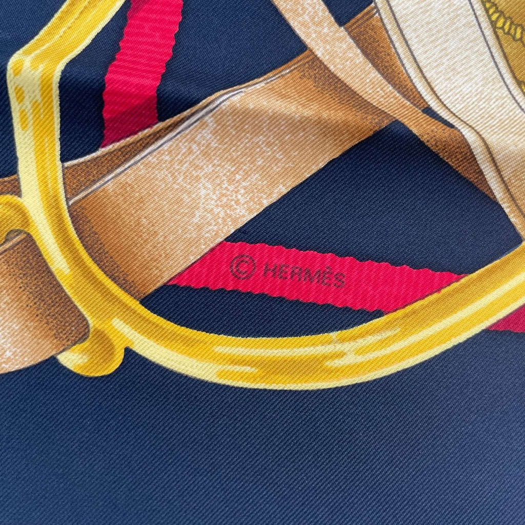 Hermes Scarf Silk Carre 90 Grand Manege Detail Black — view 8