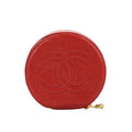 Chanel Jewelry Case Box Accessory Pouch Caviar Leather Red Vintage