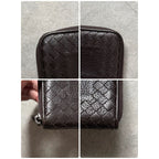 Bottega Veneta Intrecciato Round Zipper Long Wallet in Grained Leather Dark — view 3