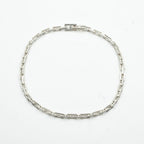 Hermes 18 Cles PM Bracelet Bangle Cuff AG 925 Silver H Logo