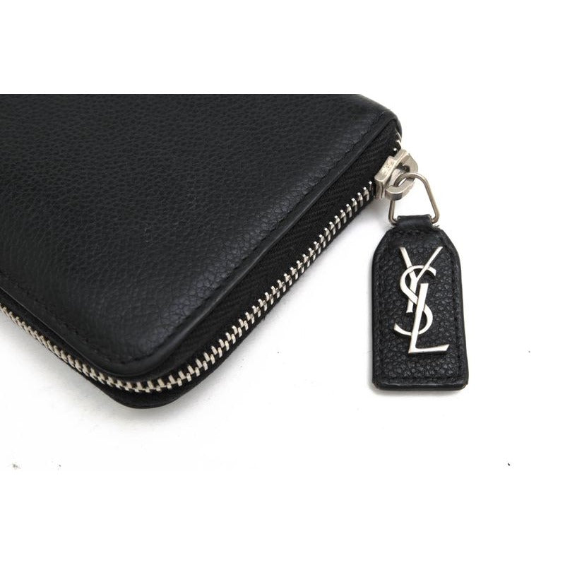 Yves Saint Laurent Long Wallet Women Leather Black — view 5