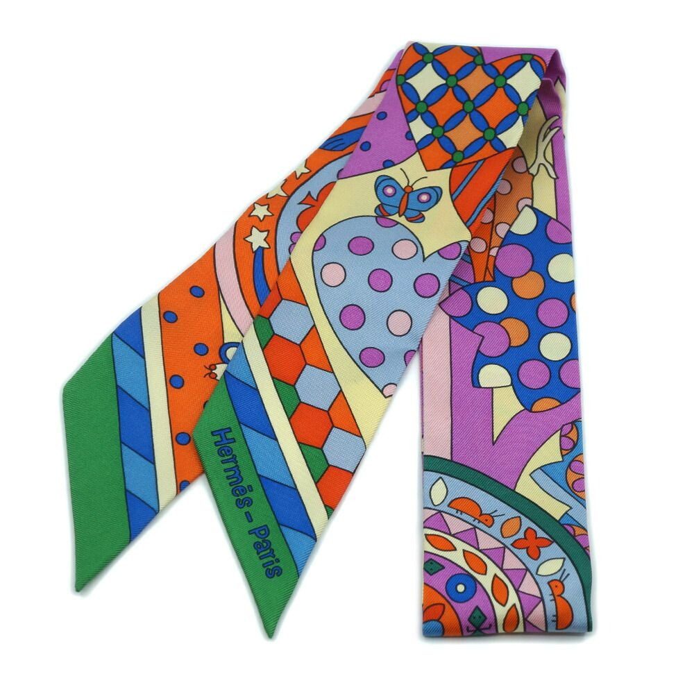 Hermes les Murmures de la Foret Whisper of the Forest Twilly Multicolor Scarf