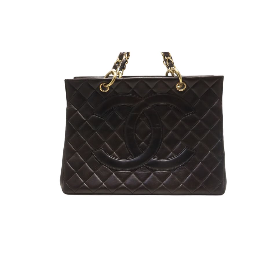 Chanel Lambskin Quilted Chain Tote