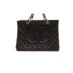 Chanel Lambskin Quilted Chain Tote
