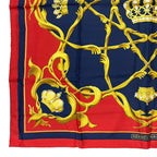 Hermes Scarf Carre 90 Silk Couronnes Crown Red — view 4