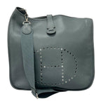 Hermes Evelyne 3 TGM Taurillon Clemence Leather Blue Shoulder Bag Silver